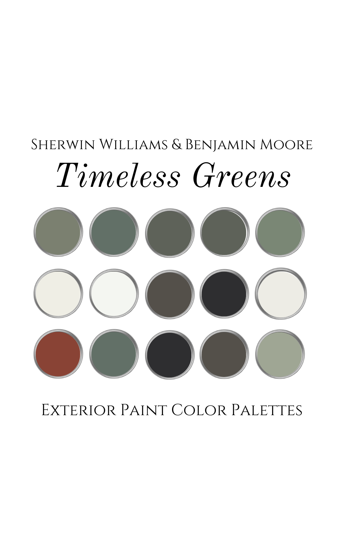 Timeless Greens Exterior Paint Palette