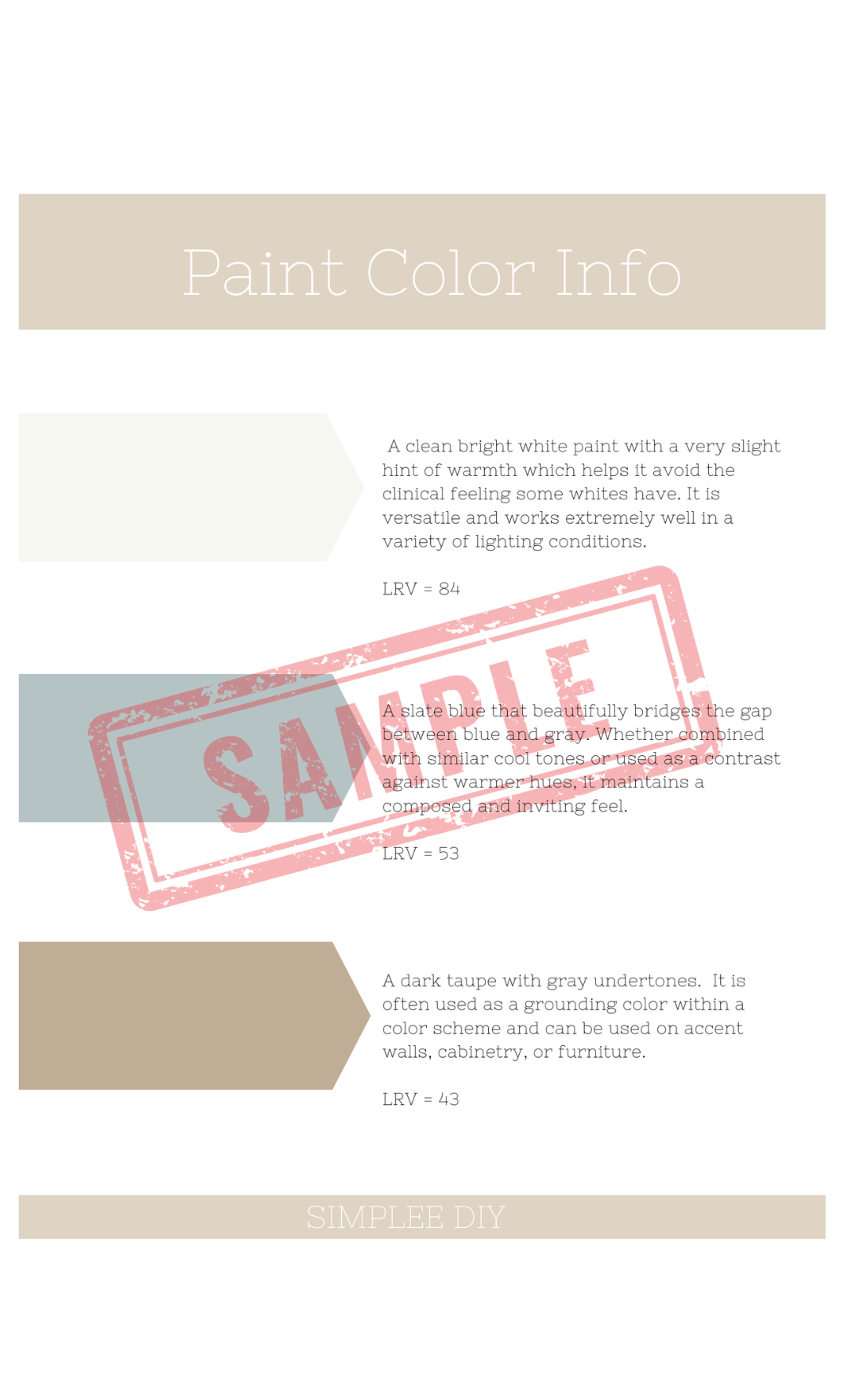 SW Natural Linen Palette