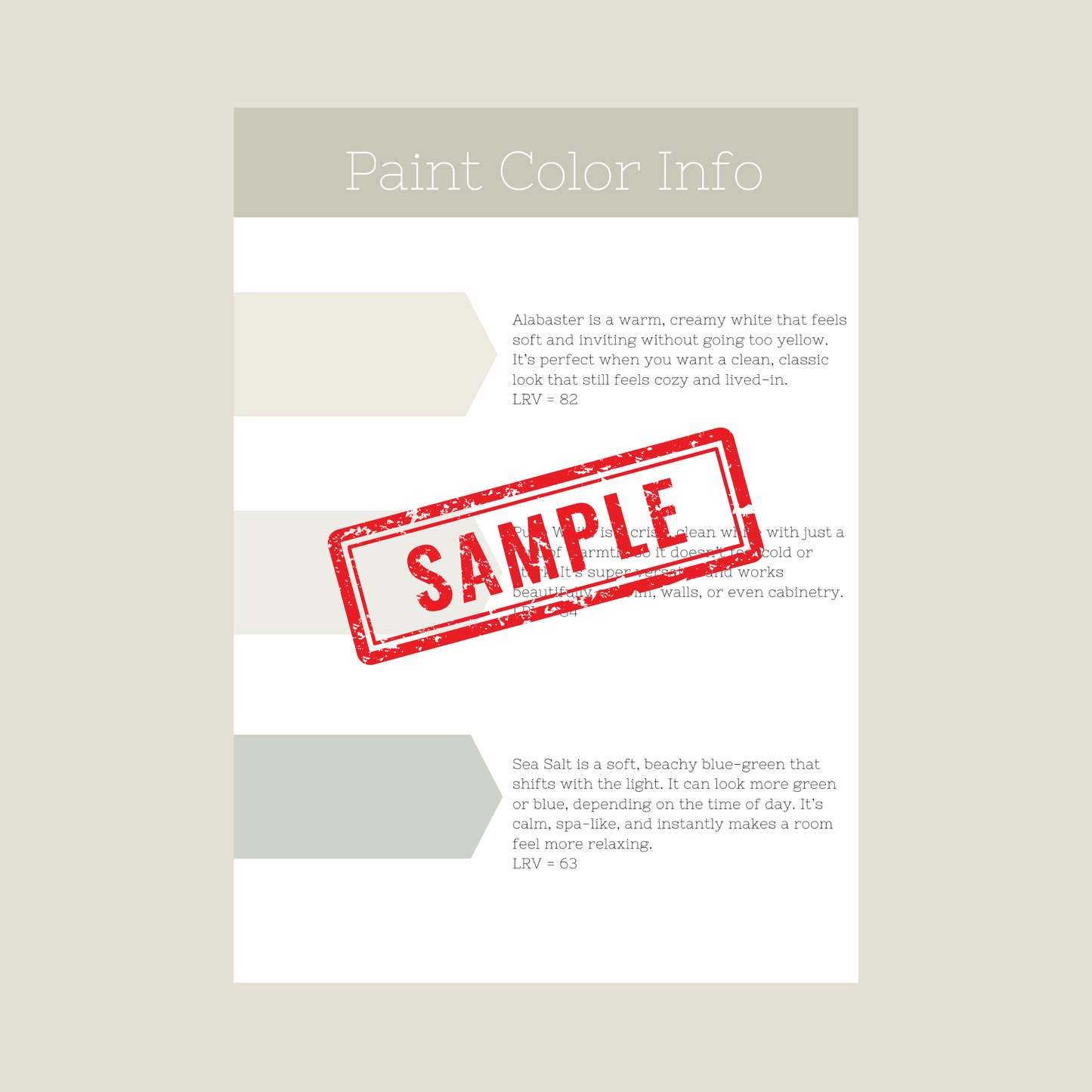 SW Shoji White Palette