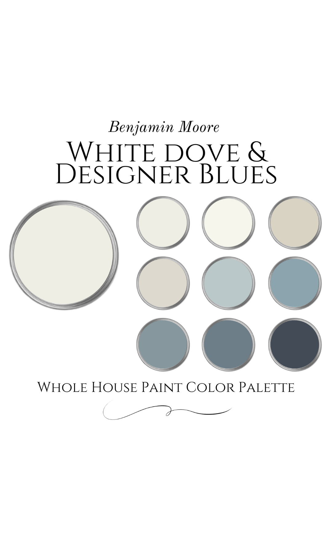 BM White Dove & Designer Blues Palette