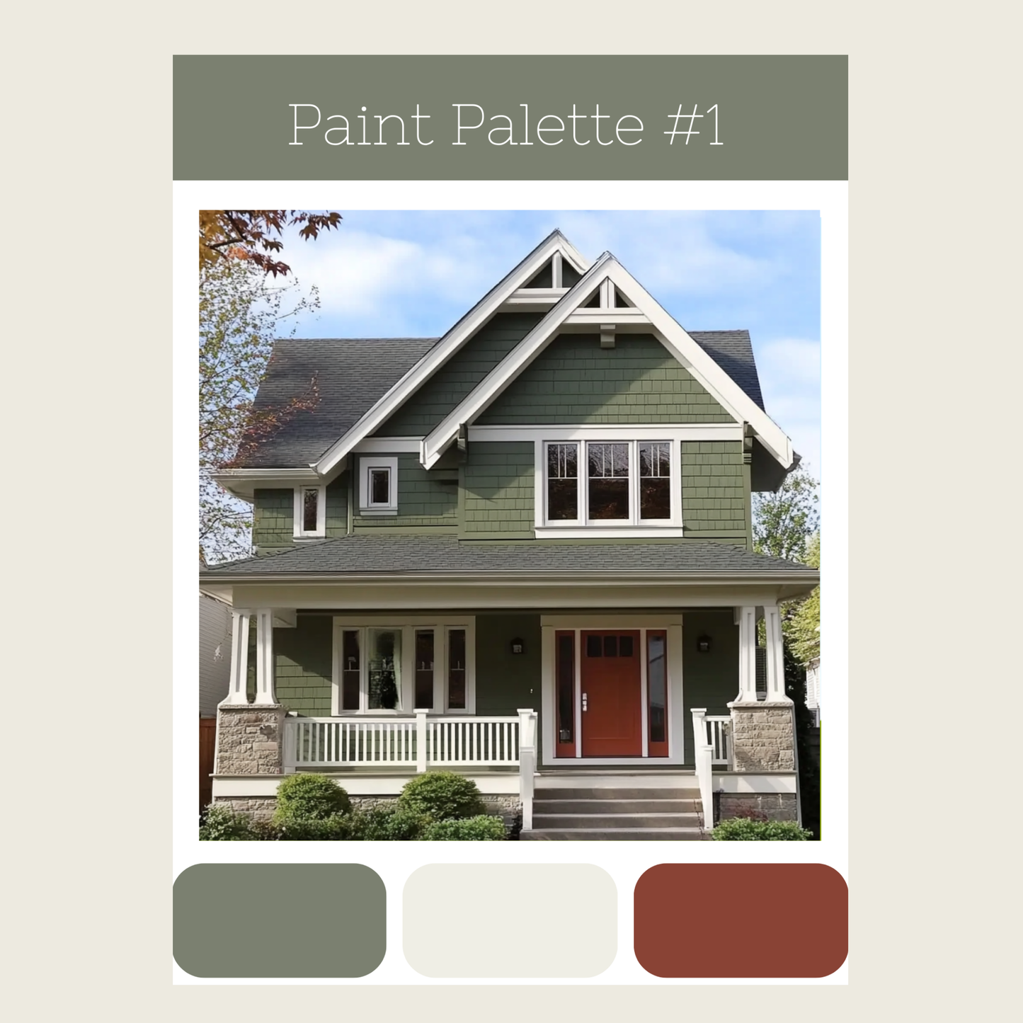 Timeless Greens Exterior Paint Palette