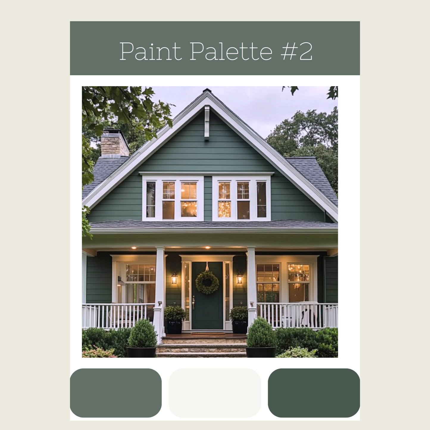 Timeless Greens Exterior Paint Palette