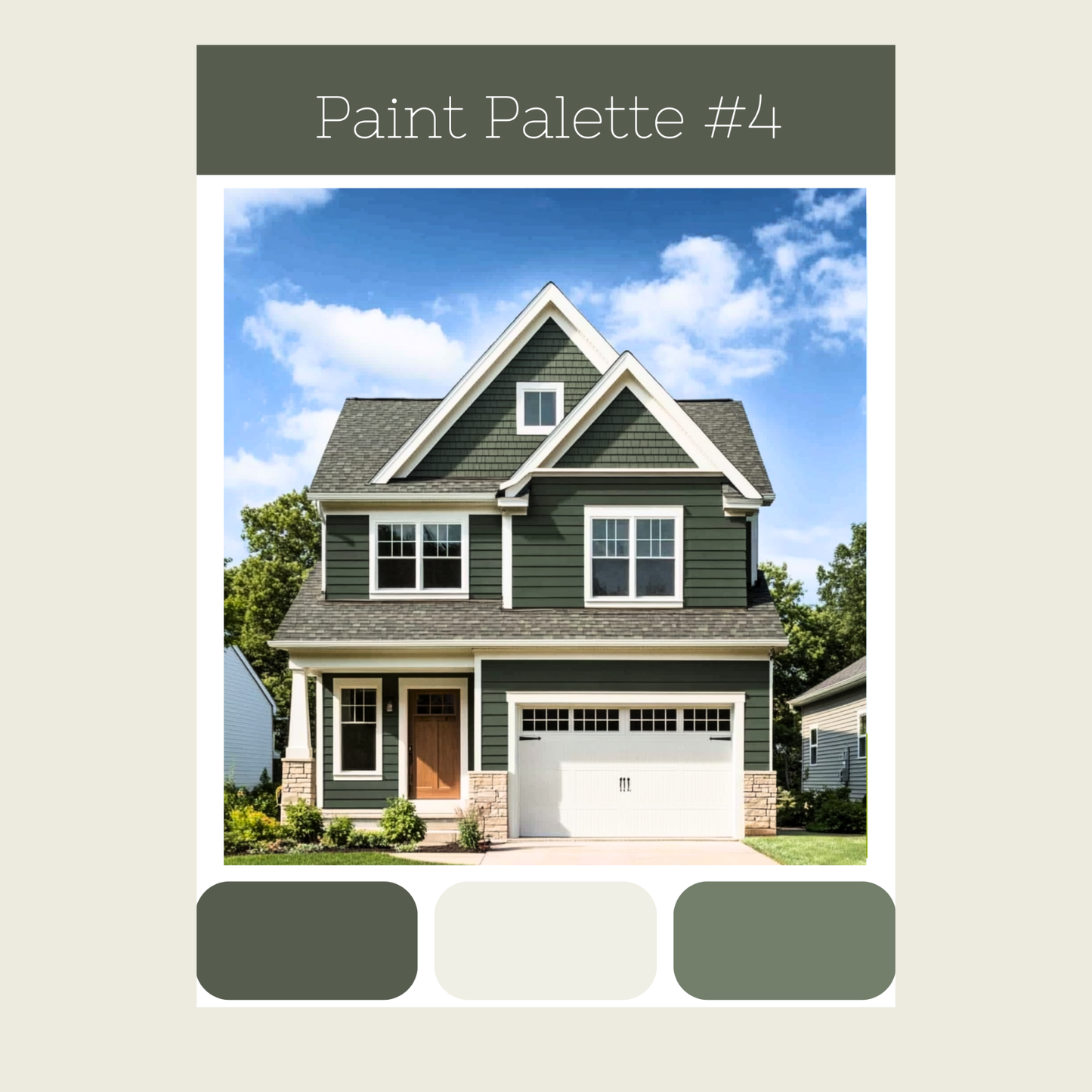 Timeless Greens Exterior Paint Palette