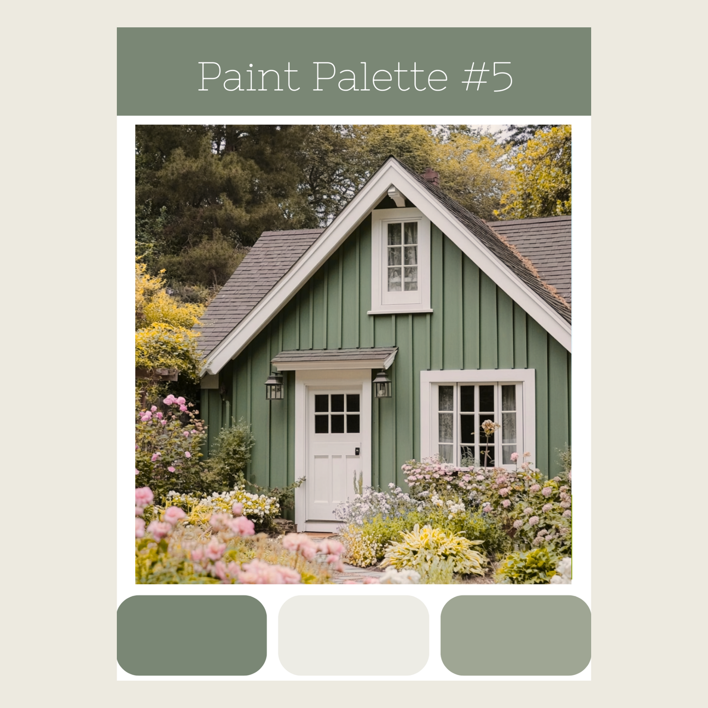 Timeless Greens Exterior Paint Palette