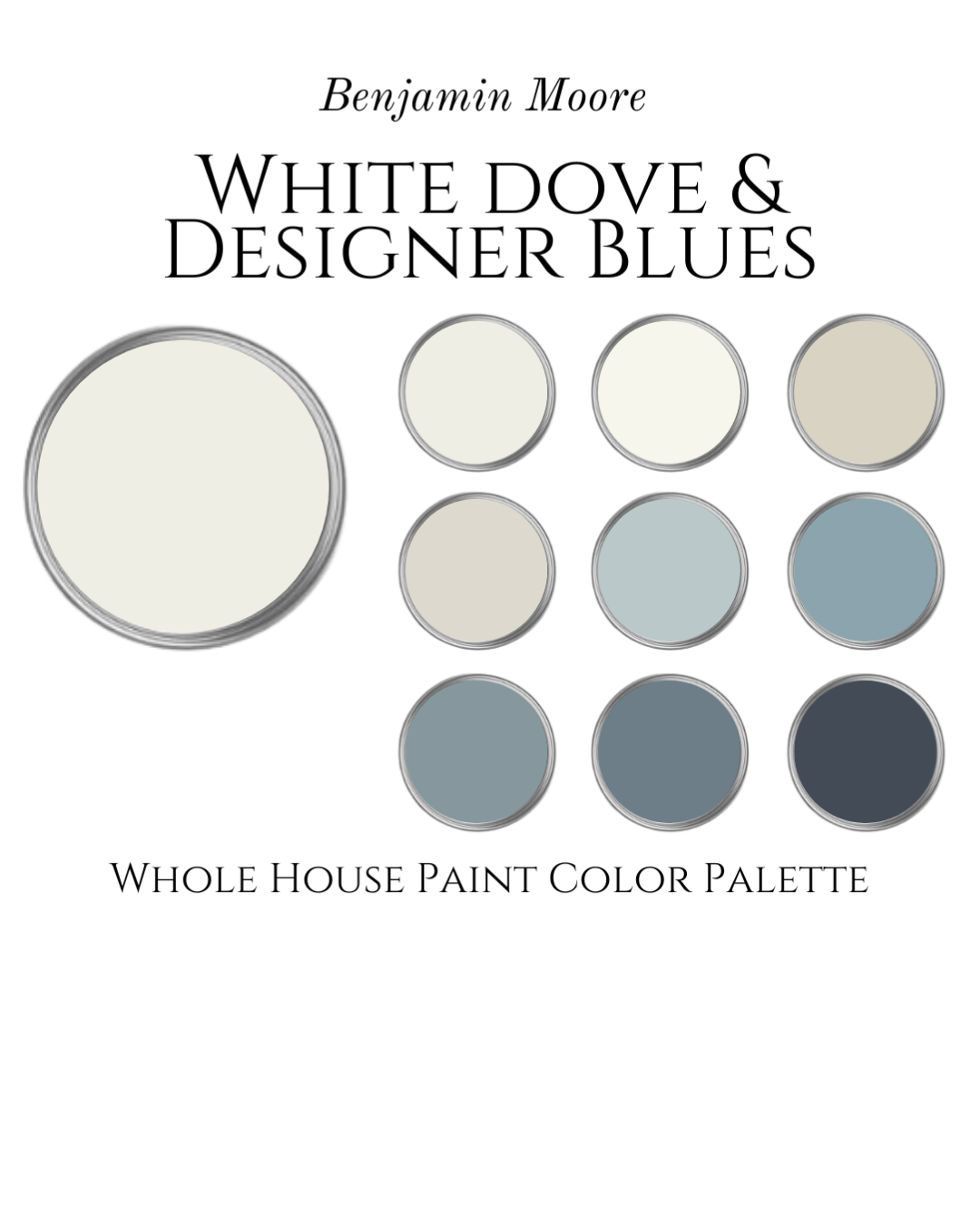BM White Dove & Designer Blues Palette