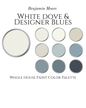 BM White Dove & Designer Blues Palette
